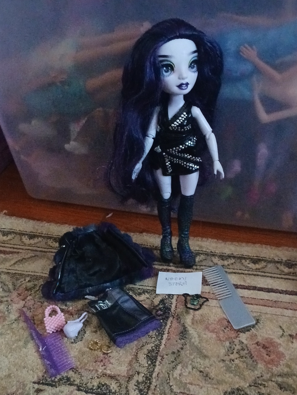 Rainbow High Purple-Haired Fashion Doll with Accessories - Black Outfit